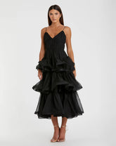 Black Tiered V-Neck Dress - FINAL SALE